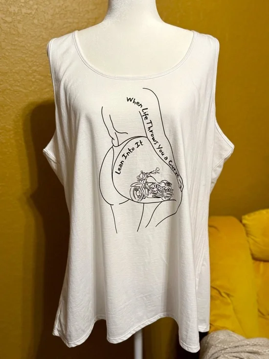 Custom Biker Graphic Plus Size Tank Top 3X - Thicc - Curvy - Body Positive - Picture 10 of 13